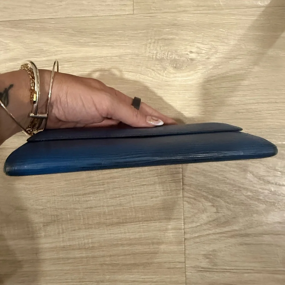 Authentic‎ Louis Vuitton Blue Epi Leather Bifold Bag Wallet-Project